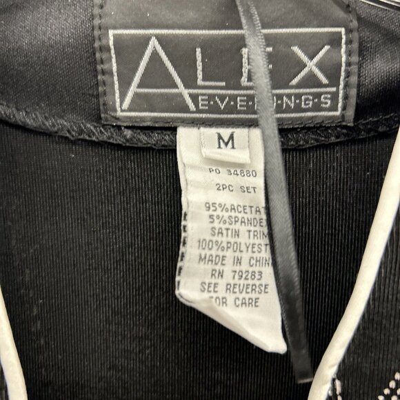 ALEX EVENINGS 2 Piece Glitter Black Cocktail Top Jacket Tank SZ M NEW - Picture 6 of 10